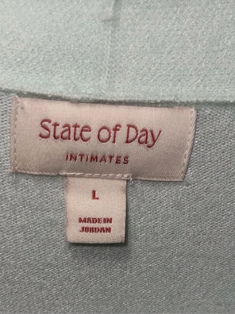 Light Mint Open-Front Robe with Belt and Pockets - Picture 3 of 3